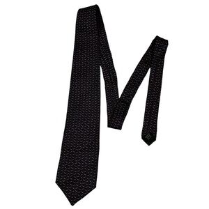 BERT PULITZER Vintage Navy Blue Printed Silk Tie